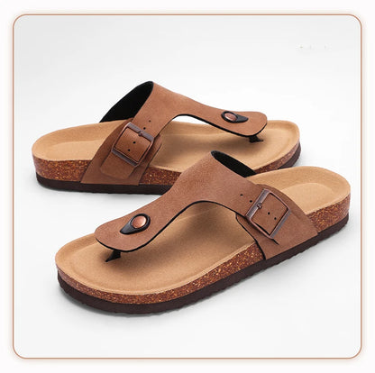 Men’s Summer Cork Slippers with Arch Support