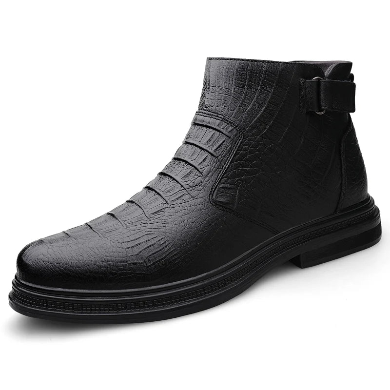 Men’s Leather Chelsea High-Top Ankle Boots