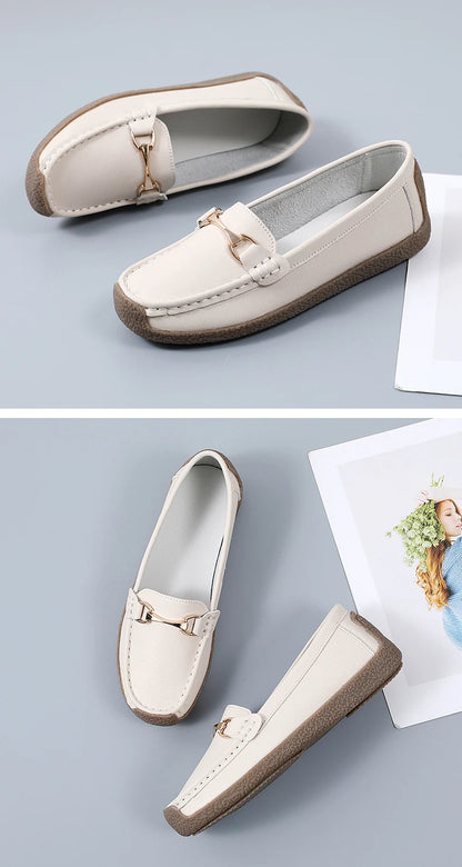 Women’s Leather Slip-On Casual Moccasin Flats