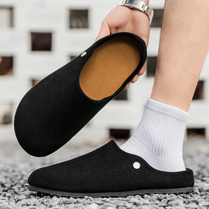 Unisex Leather Slip-On Summer Flats