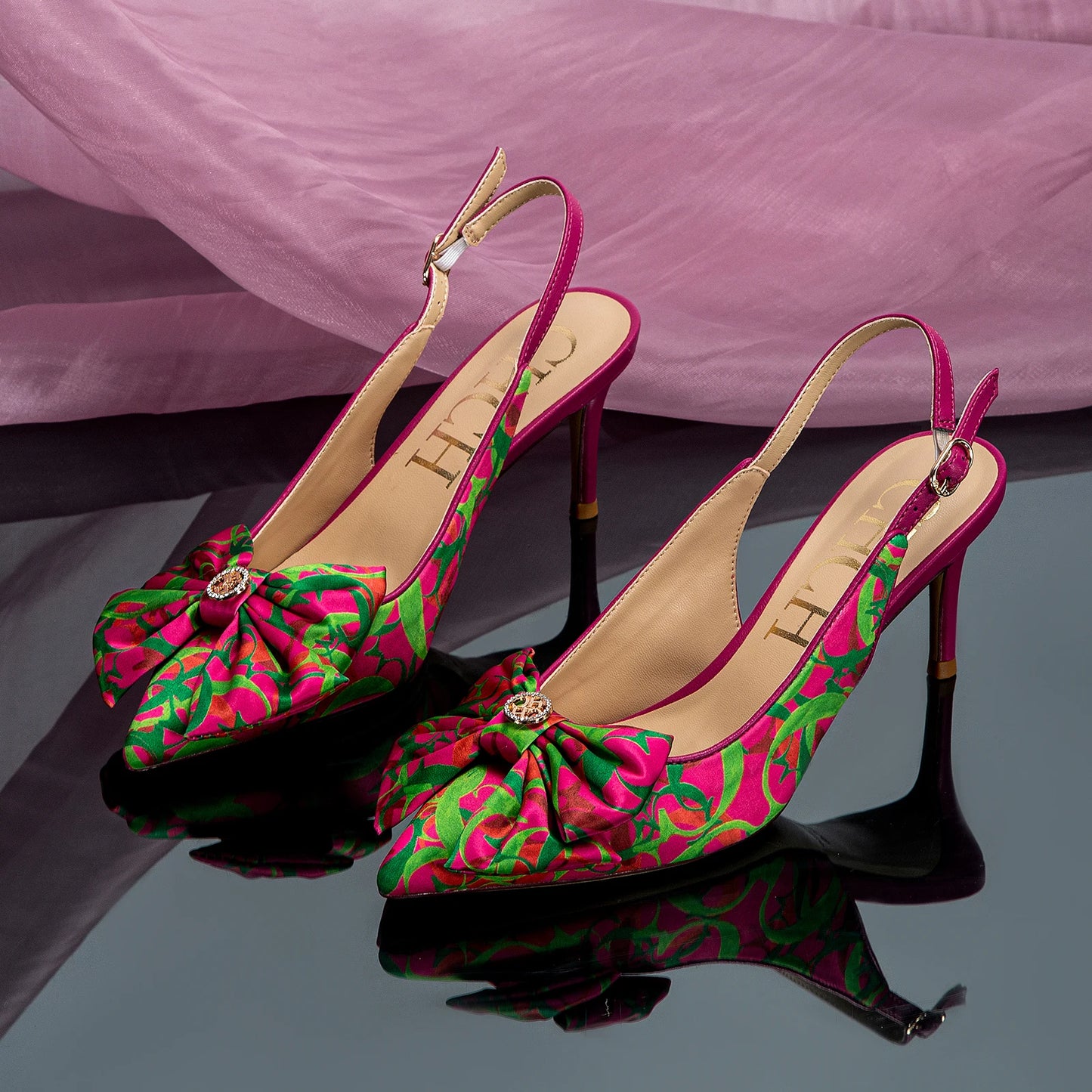 Women’s High Heel Sandals with Unique Print
