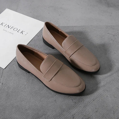 Women’s Vintage Leather Loafers Casual Flats