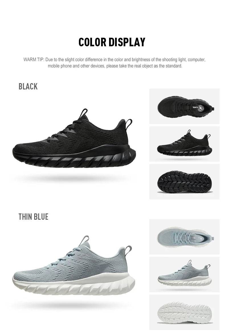 Men’s Lightweight Black Casual Sports Sneakers