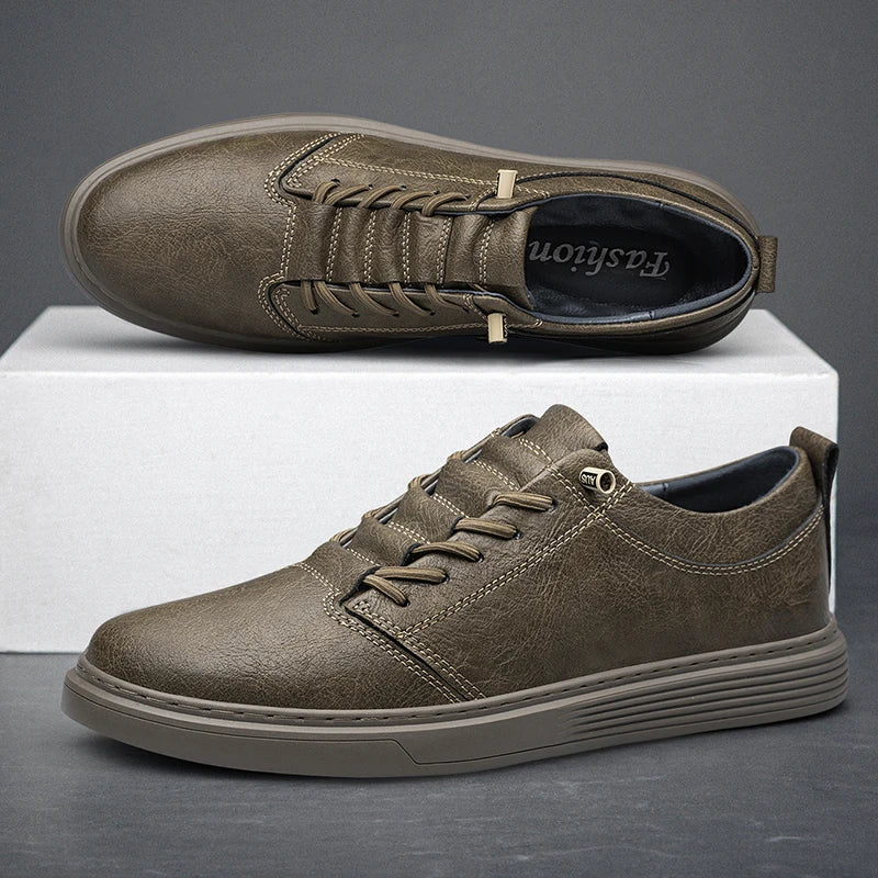 Men’s Leather Casual Oxford Flat Dress Shoes