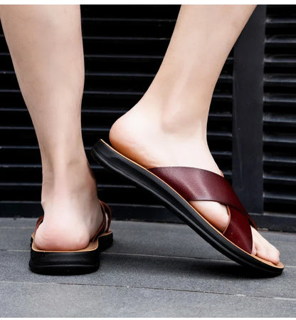 Men’s Leather Roman Open-Toe Summer Sandals