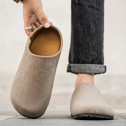 Unisex Leather Slip-On Summer Flats