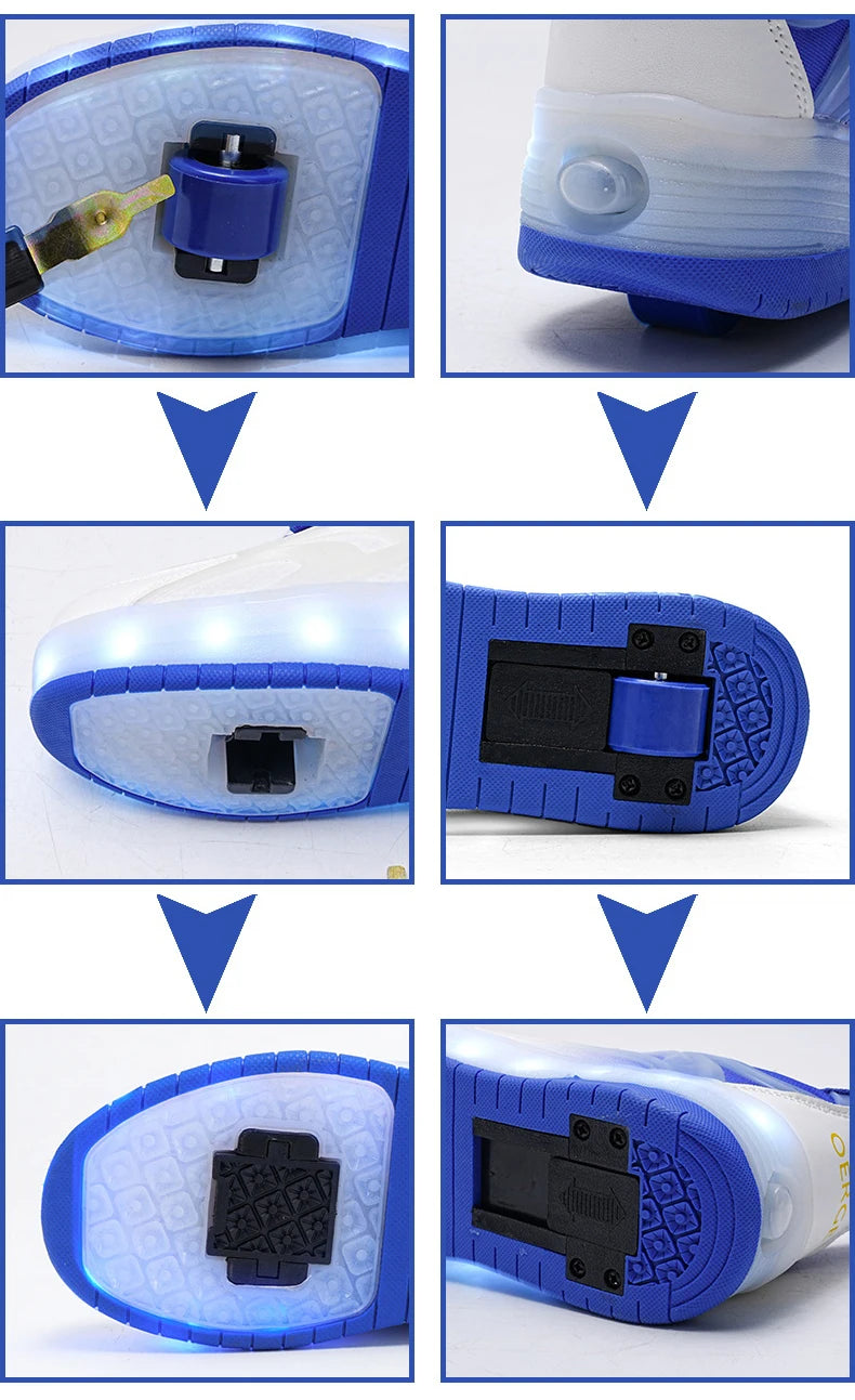 Kids LED Light Roller Skate Sneakers