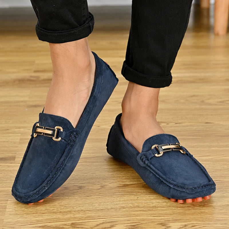 Men’s Large Size Leather Slip-On Loafers