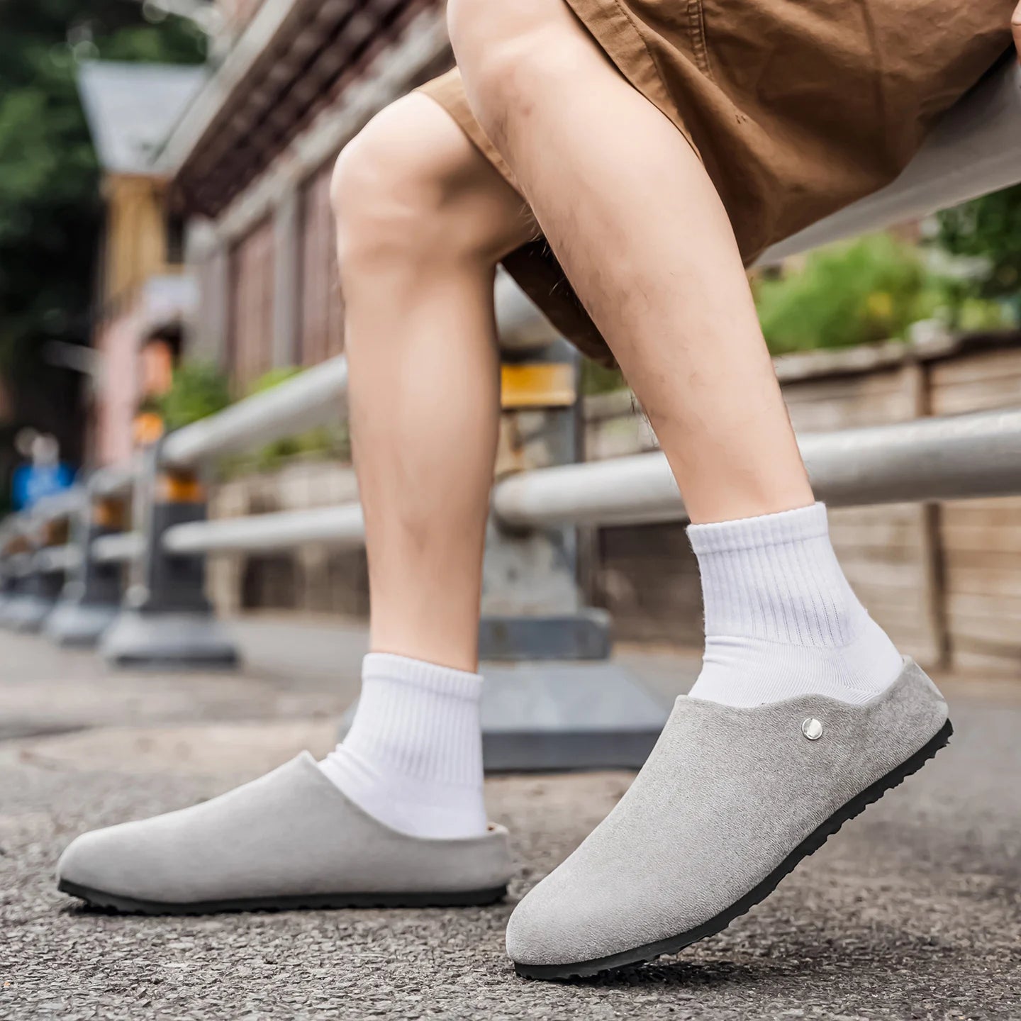 Unisex Leather Slip-On Summer Flats