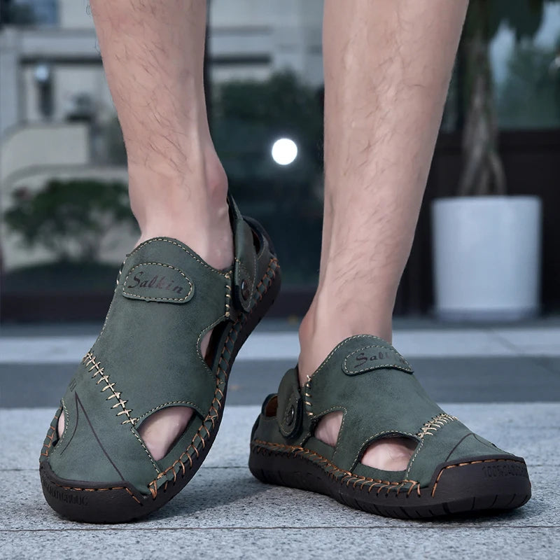 Men’s Handmade Leather Breathable Summer Sandals