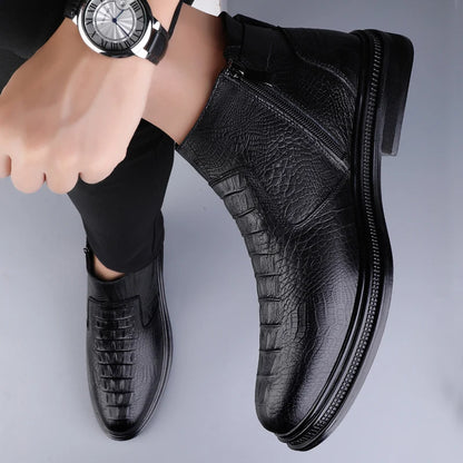 Men’s Leather Chelsea High-Top Ankle Boots