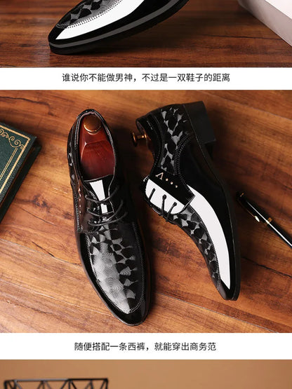 Men’s Leather Oxford Lace-Up Casual Dress Shoes