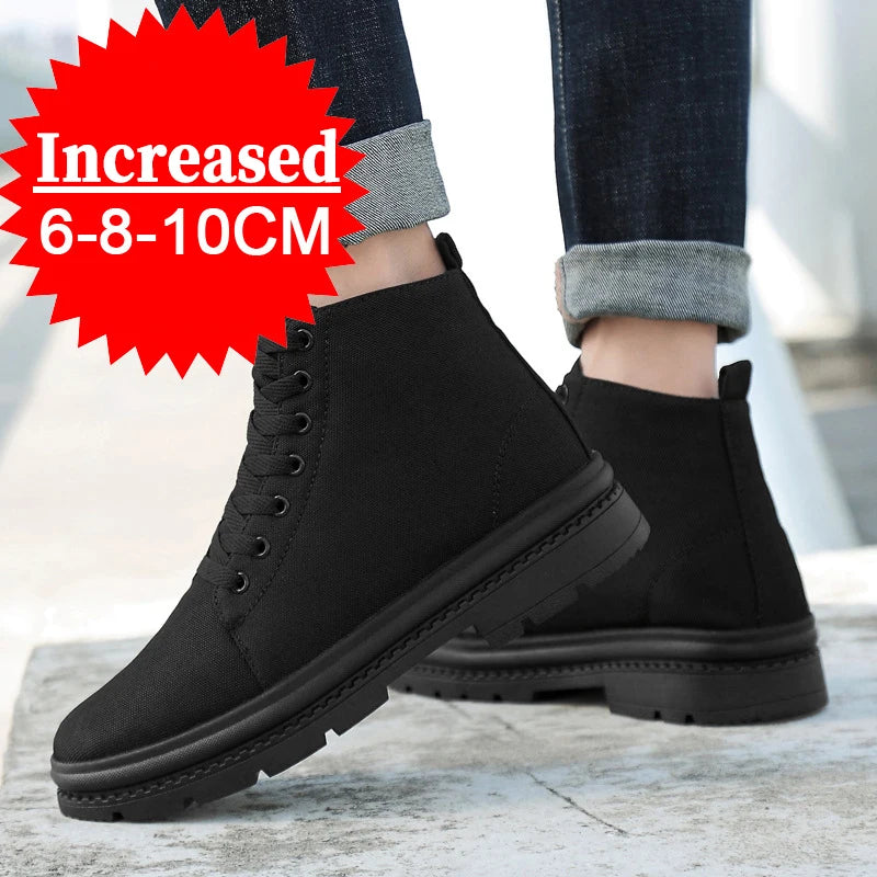 Men’s Hidden Heel Canvas Elevator Boots