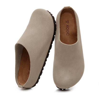 Anti-Slip Leather Clogs with Arch Support