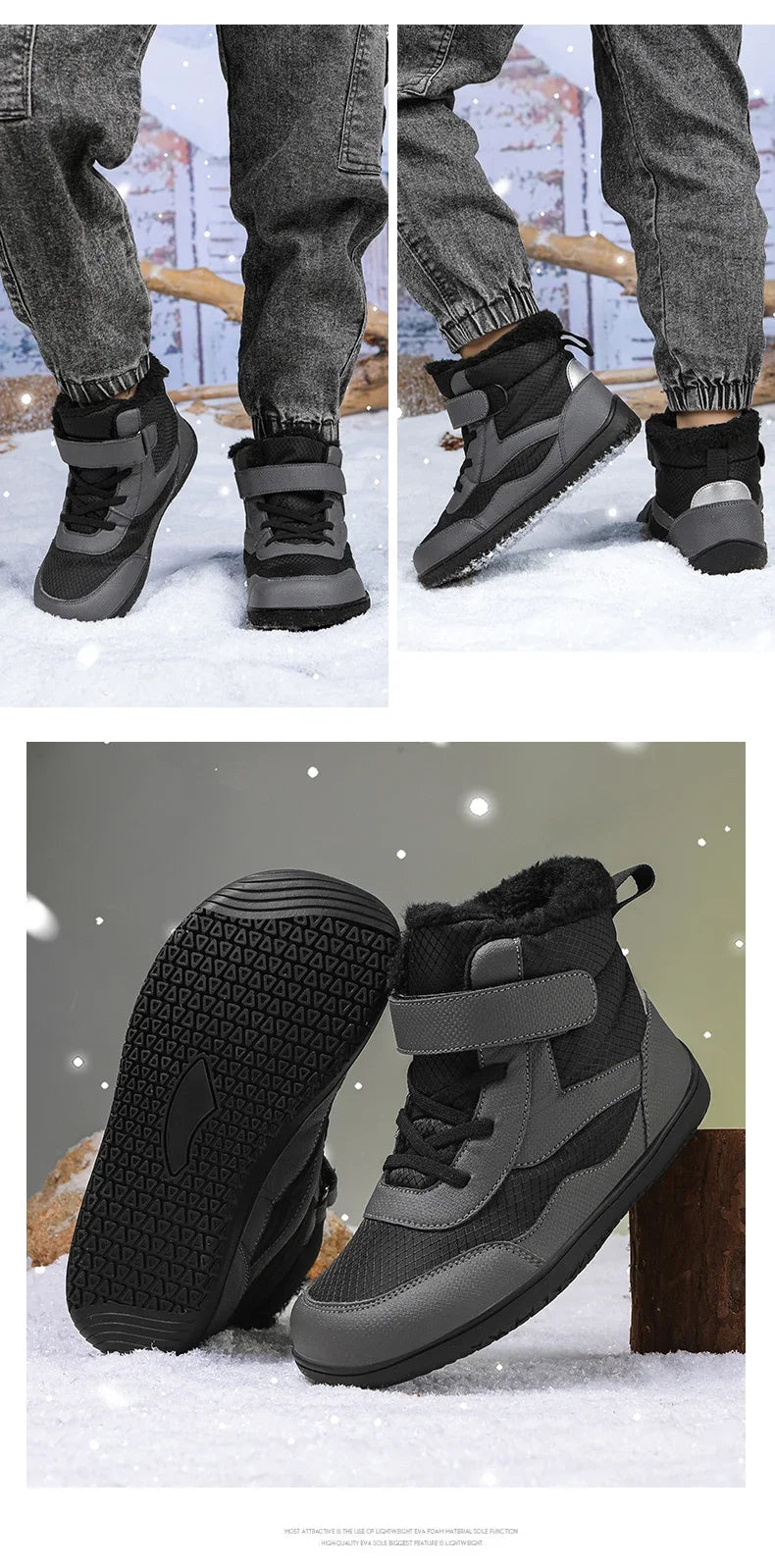 Kids Waterproof Fur-Lined Winter Boots