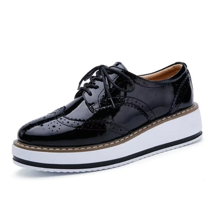Women’s Leather Oxford Flats Lace-Up Brogues