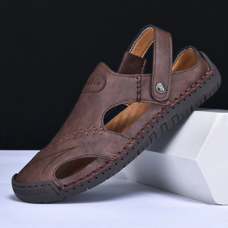 Men’s Handmade Leather Breathable Summer Sandals