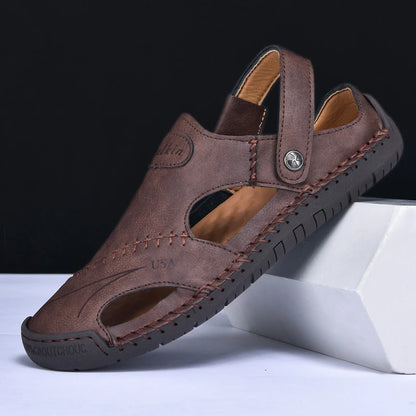 Men’s Handmade Leather Breathable Summer Sandals