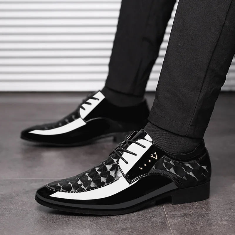 Men’s Leather Oxford Lace-Up Casual Dress Shoes