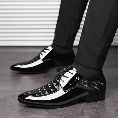 Men’s Leather Oxford Lace-Up Casual Dress Shoes