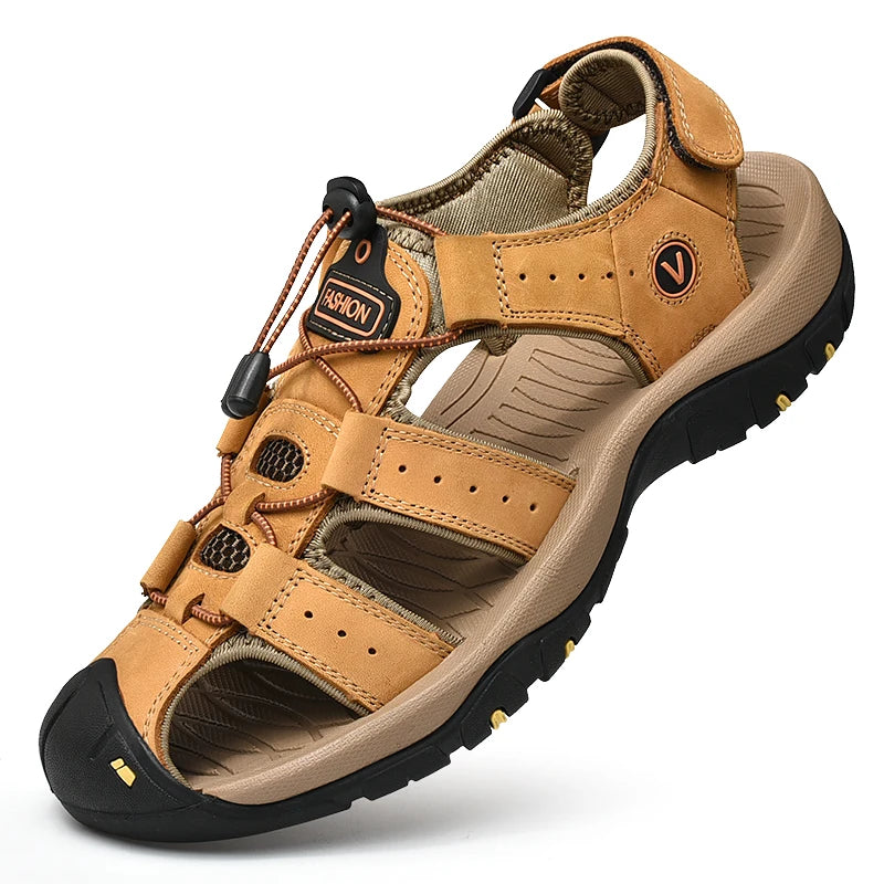 Men’s Genuine Leather Summer Roman Sandals