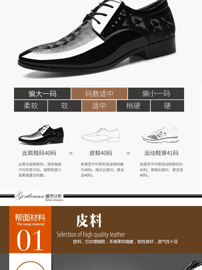 Men’s Leather Oxford Lace-Up Casual Dress Shoes