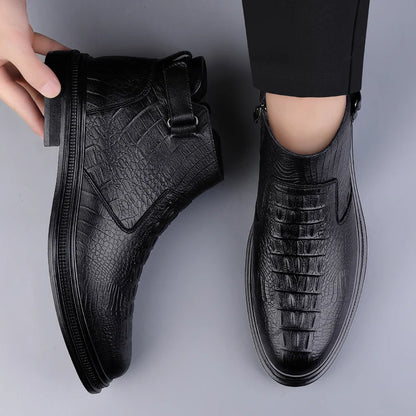 Men’s Leather Chelsea High-Top Ankle Boots
