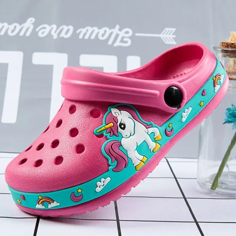 Baby Boys Cartoon Excavator Clogs