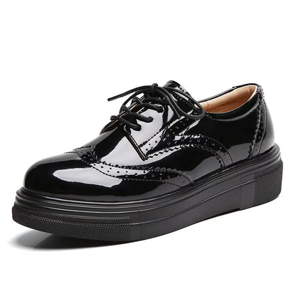 Women’s Leather Oxford Flats Lace-Up Brogues