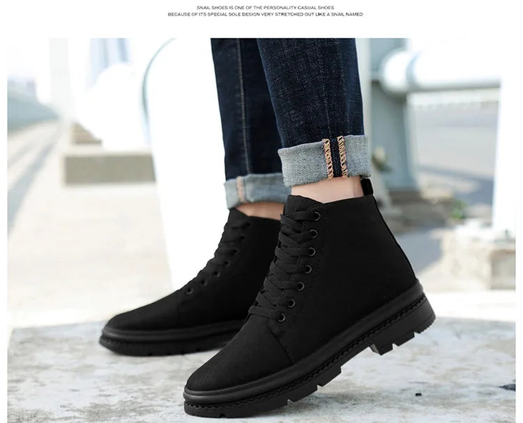 Men’s Hidden Heel Canvas Elevator Boots