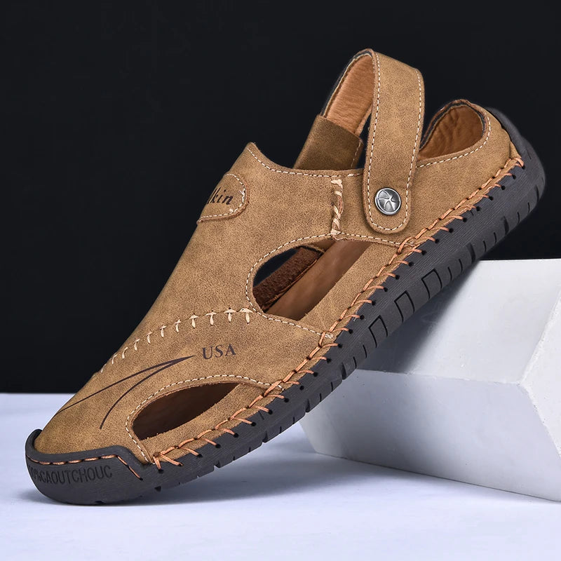 Men’s Handmade Leather Breathable Summer Sandals