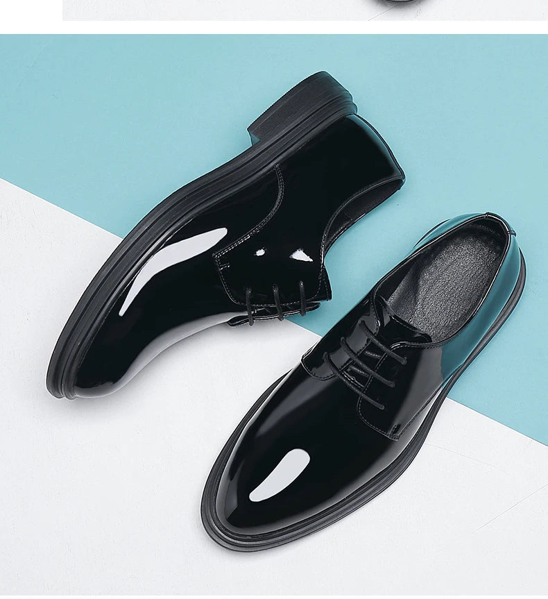 Men’s Patent Leather Height Increase Dress Shoes