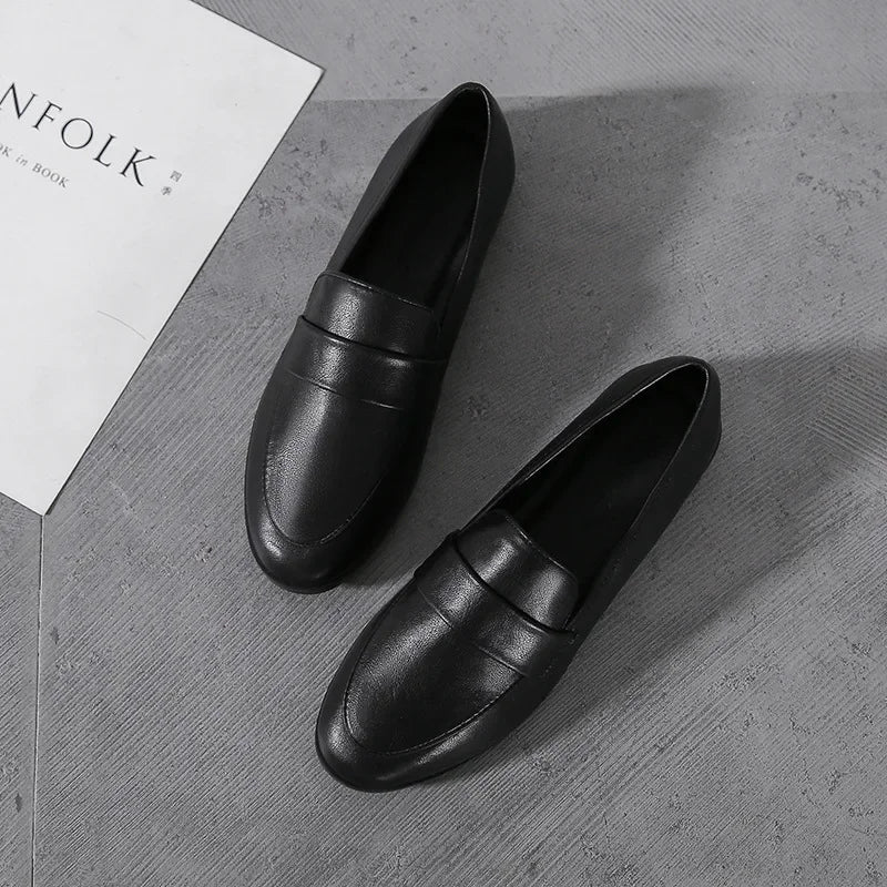 Women’s Vintage Leather Loafers Casual Flats