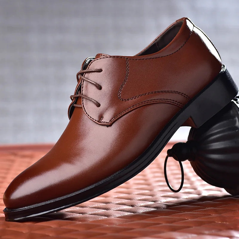 Men’s Large Size Leather Dress Derby Shoes