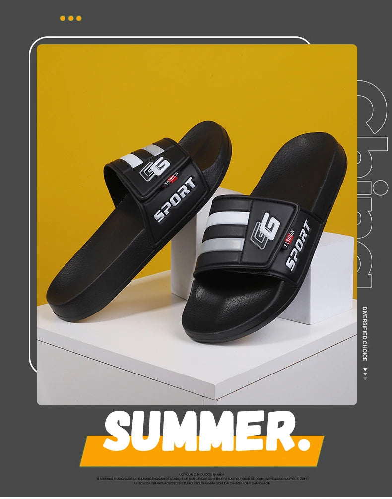 Men’s Lightweight Velcro Strap Summer Slippers