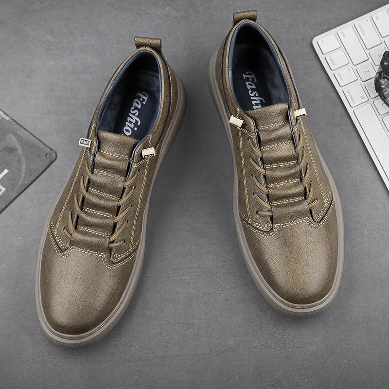 Men’s Leather Casual Oxford Flat Dress Shoes