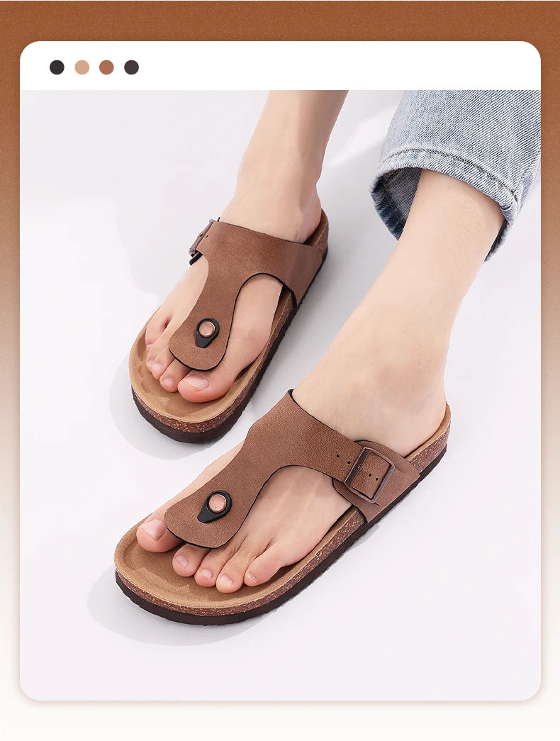 Men’s Summer Cork Slippers with Arch Support