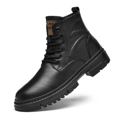 Men’s Genuine Leather Black Ankle Boots