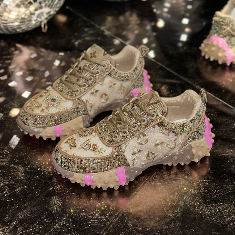 Women’s Luxury Rhinestone Platform Fashion Sneakers