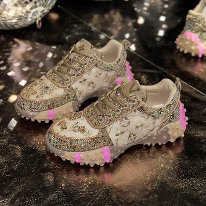 Women’s Luxury Rhinestone Platform Fashion Sneakers