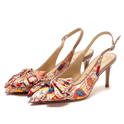 Women’s High Heel Sandals with Unique Print
