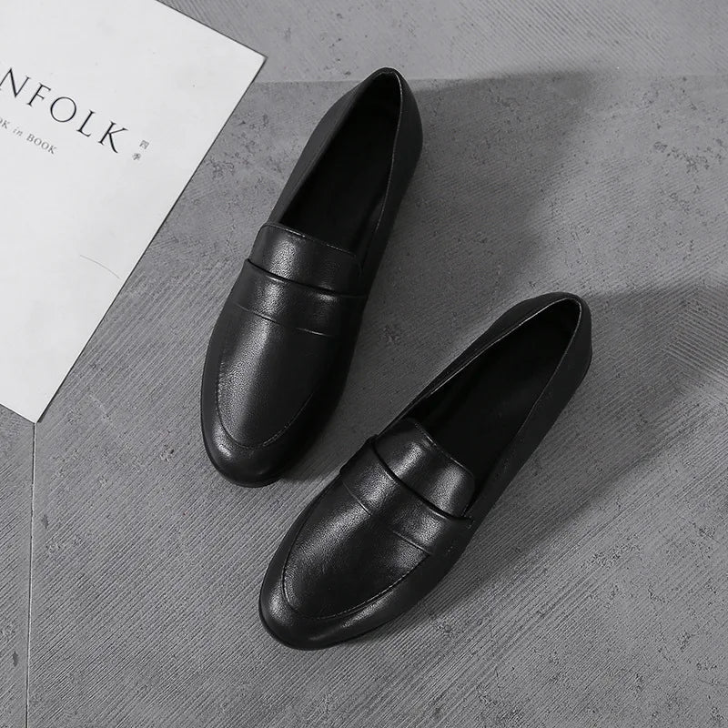 Women’s Vintage Leather Loafers Casual Flats