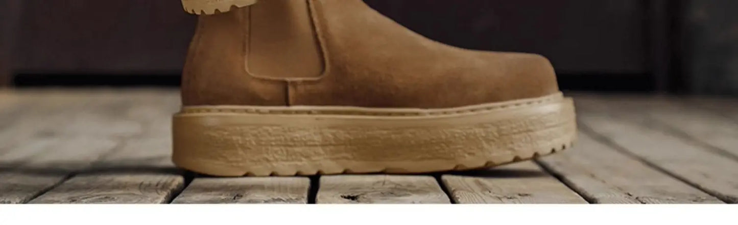 Men Retro Faux Suede Chelsea Boots