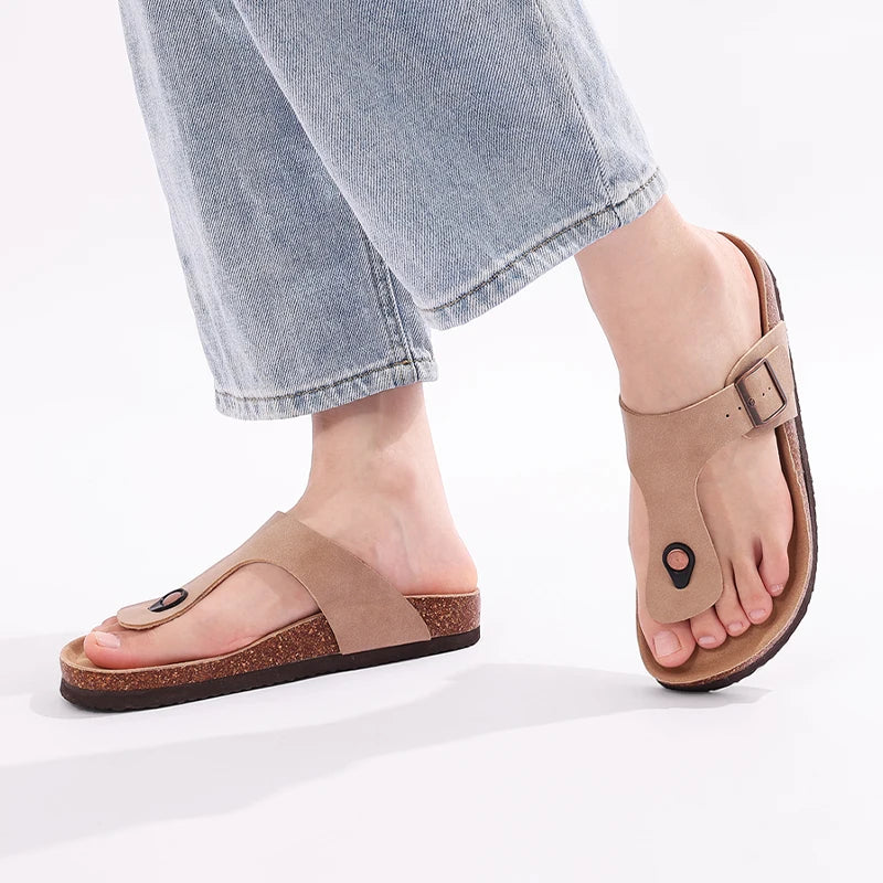 Men’s Summer Cork Slippers with Arch Support