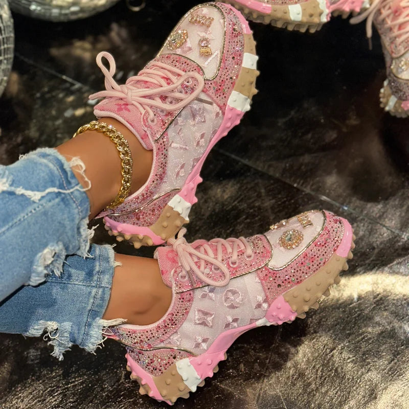 Women’s Luxury Rhinestone Platform Fashion Sneakers