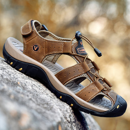 Men’s Genuine Leather Summer Roman Sandals