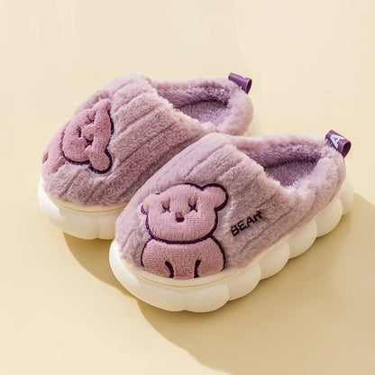 Children Plush Bear Indoor Slippers