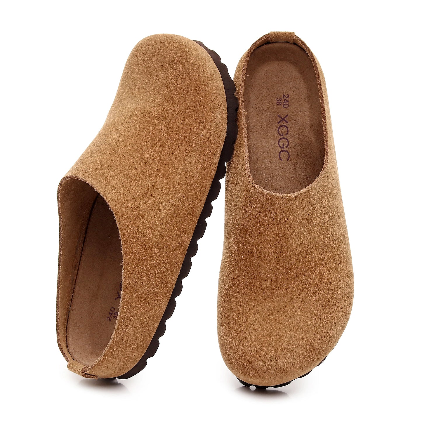 Anti-Slip Leather Clogs with Arch Support