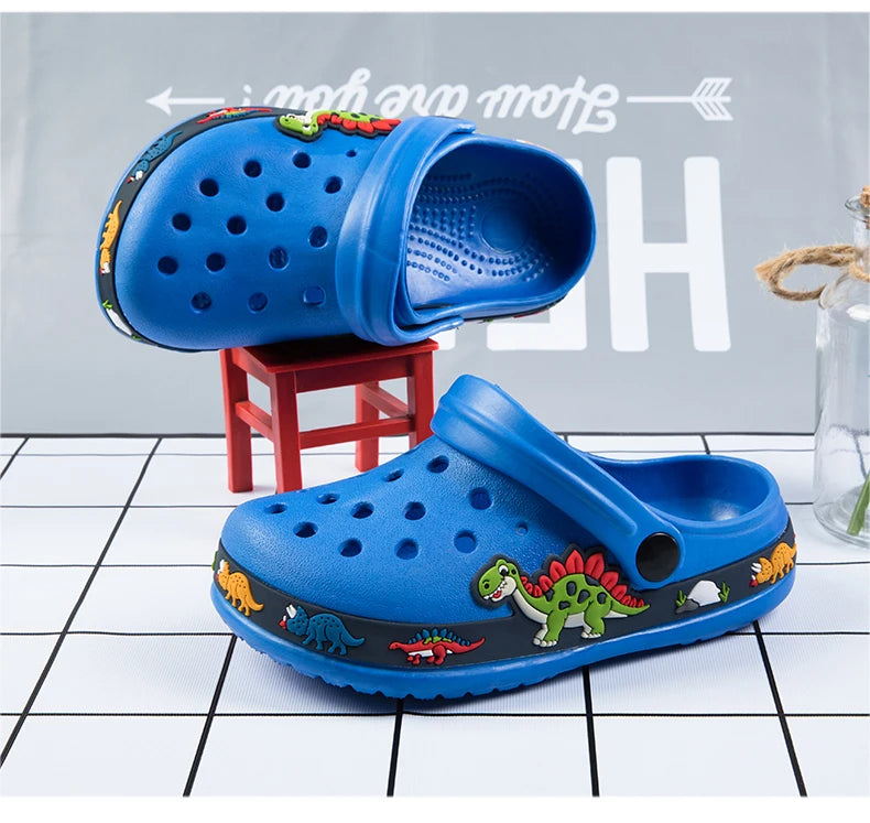 Baby Boys Cartoon Excavator Clogs