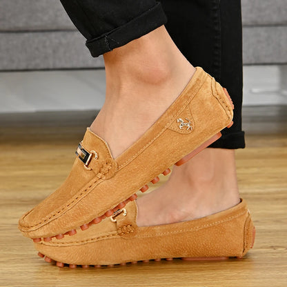 Men’s Large Size Leather Slip-On Loafers